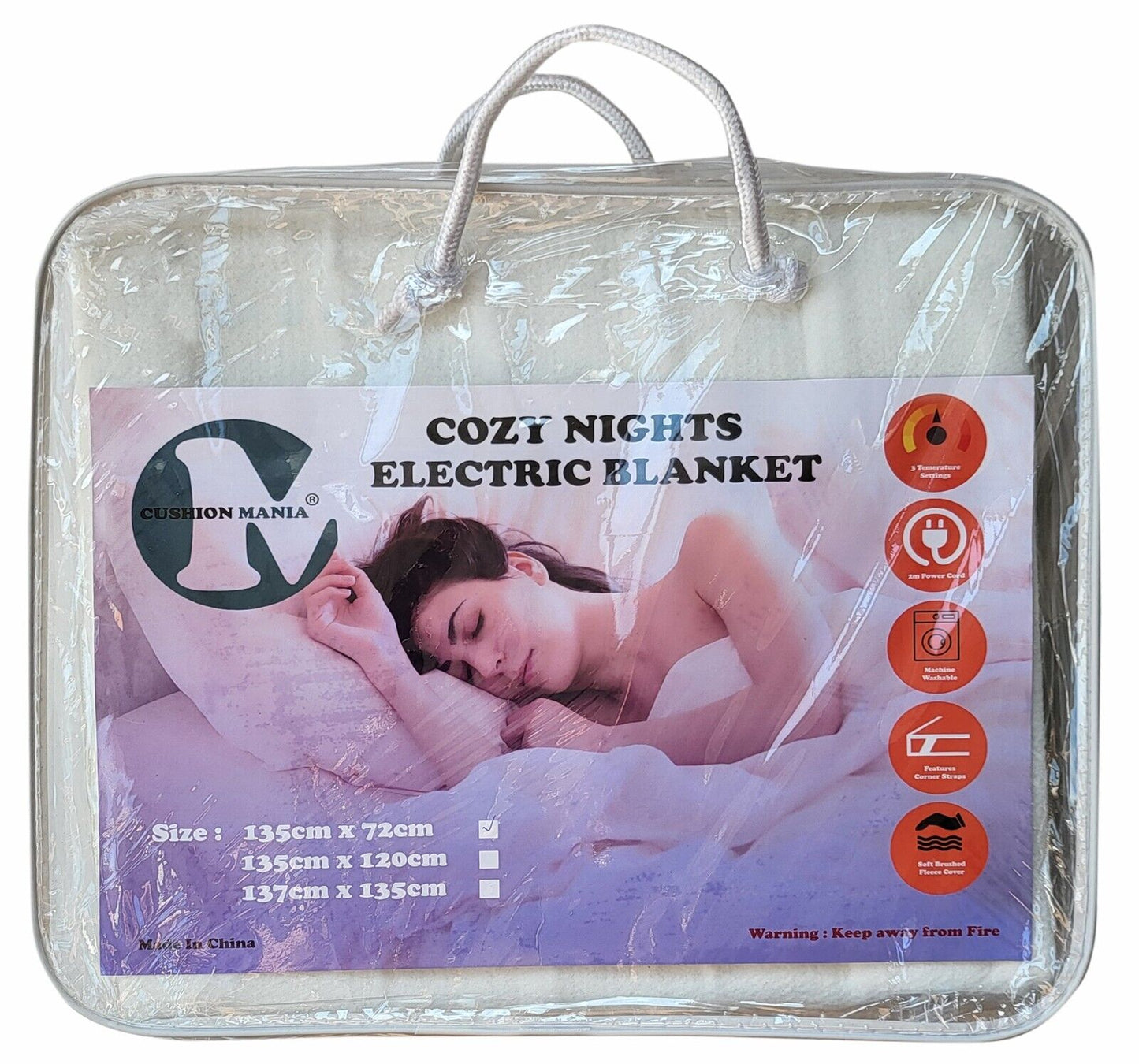 Cosy Electric Blankets Single Double King Size Electric Blankets White