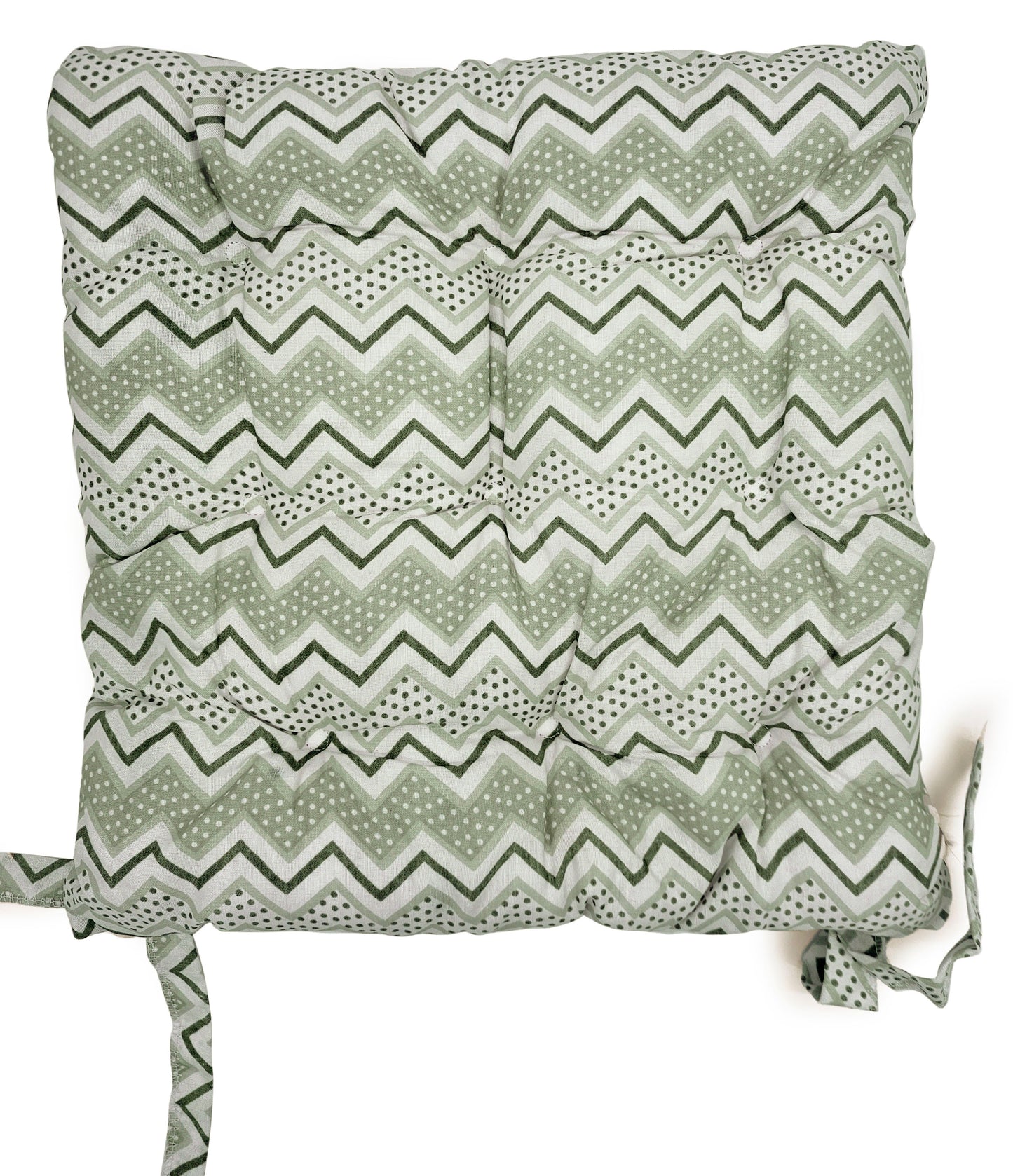 Seat Pad Dining Garden Kitchen Chair Cushions Tie On Zigzag