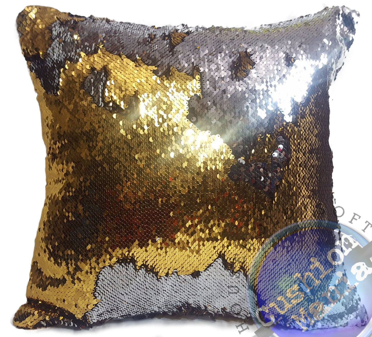 Magic sequin mermaid reversible two tone glitter pillow sofa cushion or cover