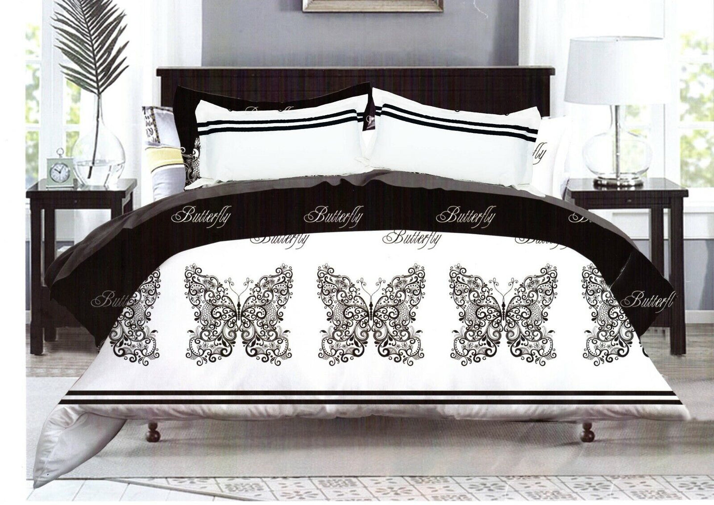 Duvet Cover Quilt Cover Bedding Sets Double King Size black white