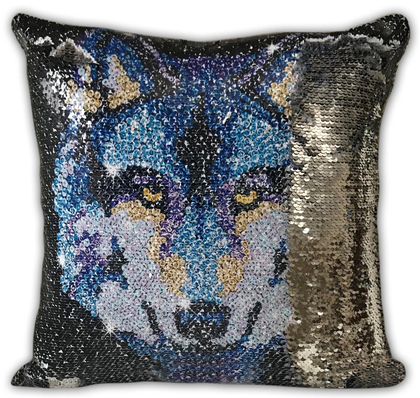 Wolf Sequin Cushion