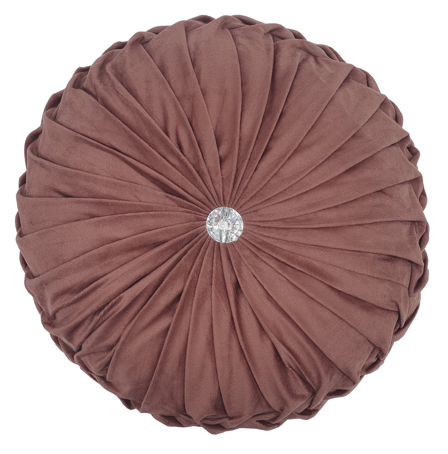 Cushion Soft PLUSH Velvet Cushions Luxury Chic Filled Scatter Cushion Round DARK PINK