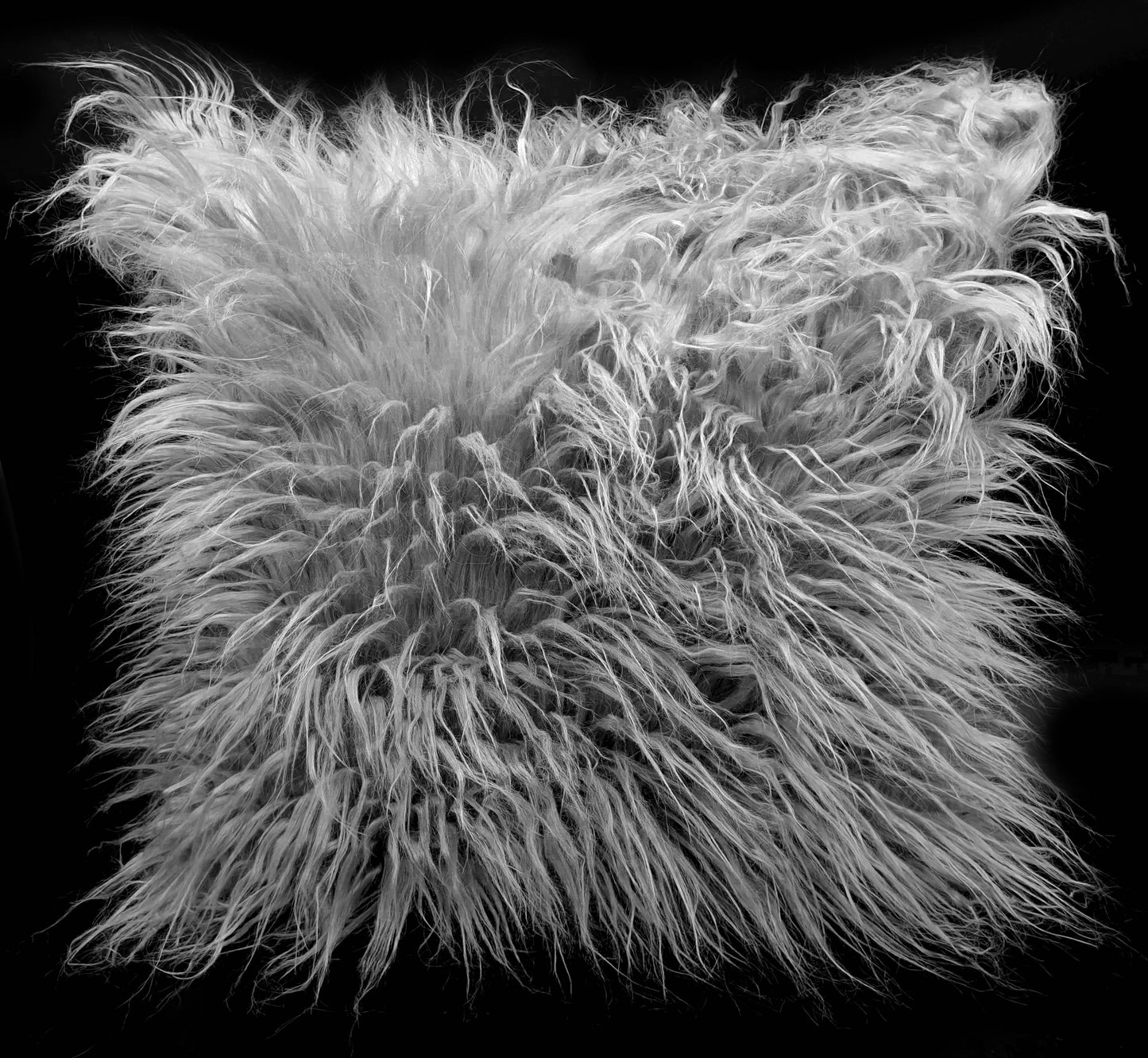 large cushion cover or cushions long Shaggy faux fur cushions SILVER