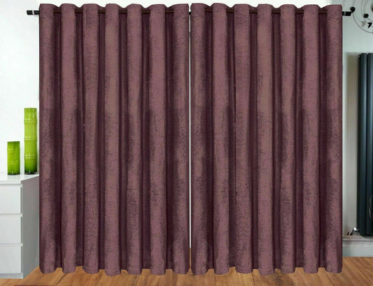 Curtains Eyelet Ring Top Lined Chenille Curtains Mauve