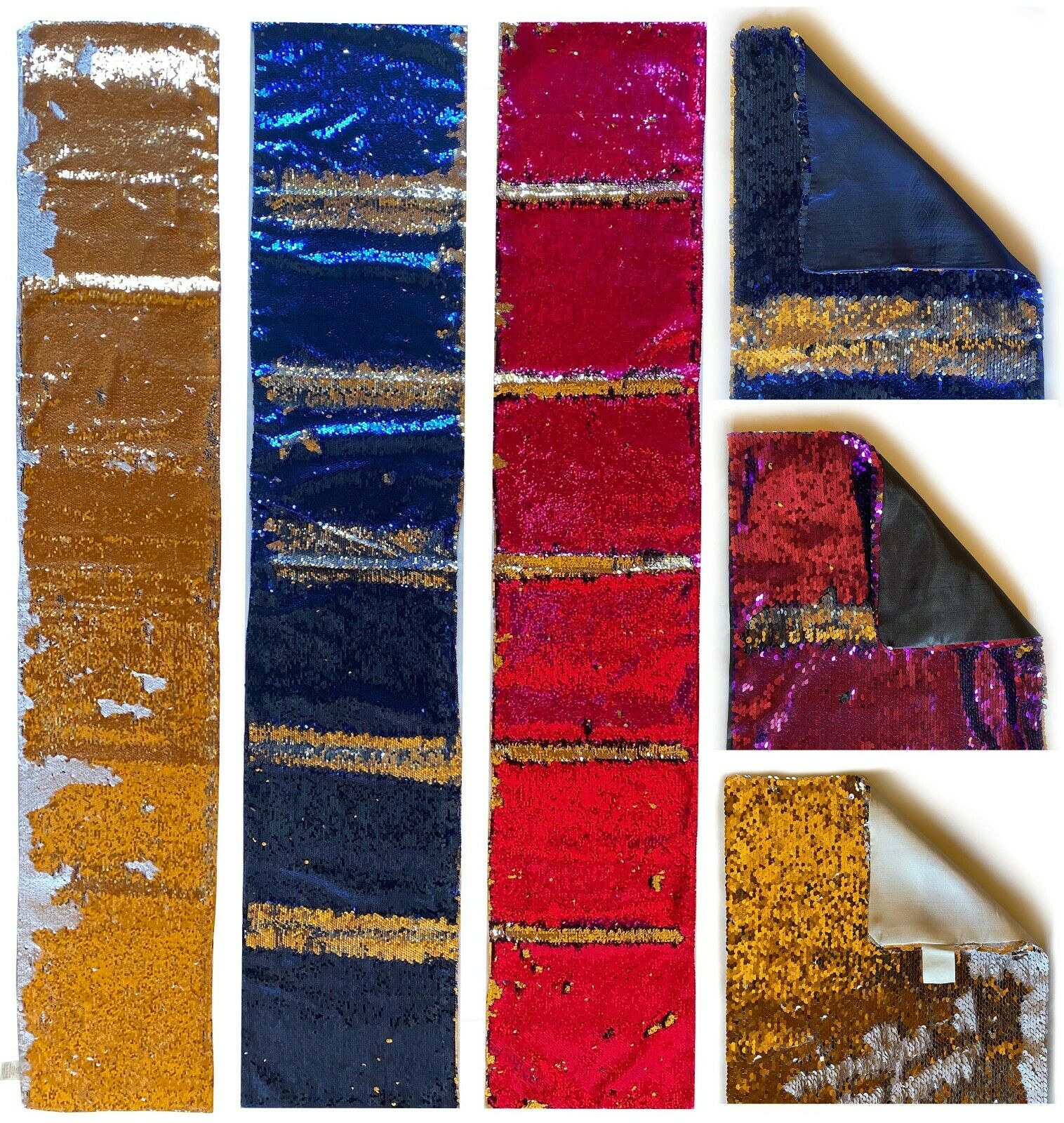 Table Runner, Reversible Sequin Table cloth, 12" X 69" Table Runner