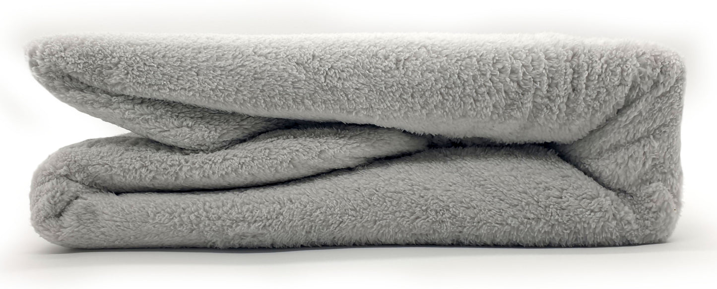 Teddy Bear Fleece Fitted Sheet OR Duvet Cover Set Sherpa Thermal Warm Bedding Silver Packaging