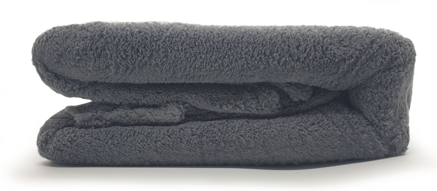 Teddy Bear Fleece Fitted Sheet OR Duvet Cover Set Sherpa Thermal Warm Bedding Grey Packaging