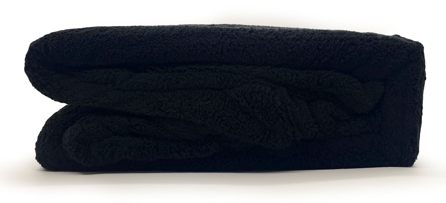 Teddy Bear Fleece Fitted Sheet OR Duvet Cover Set Sherpa Thermal Warm Bedding Black Packging