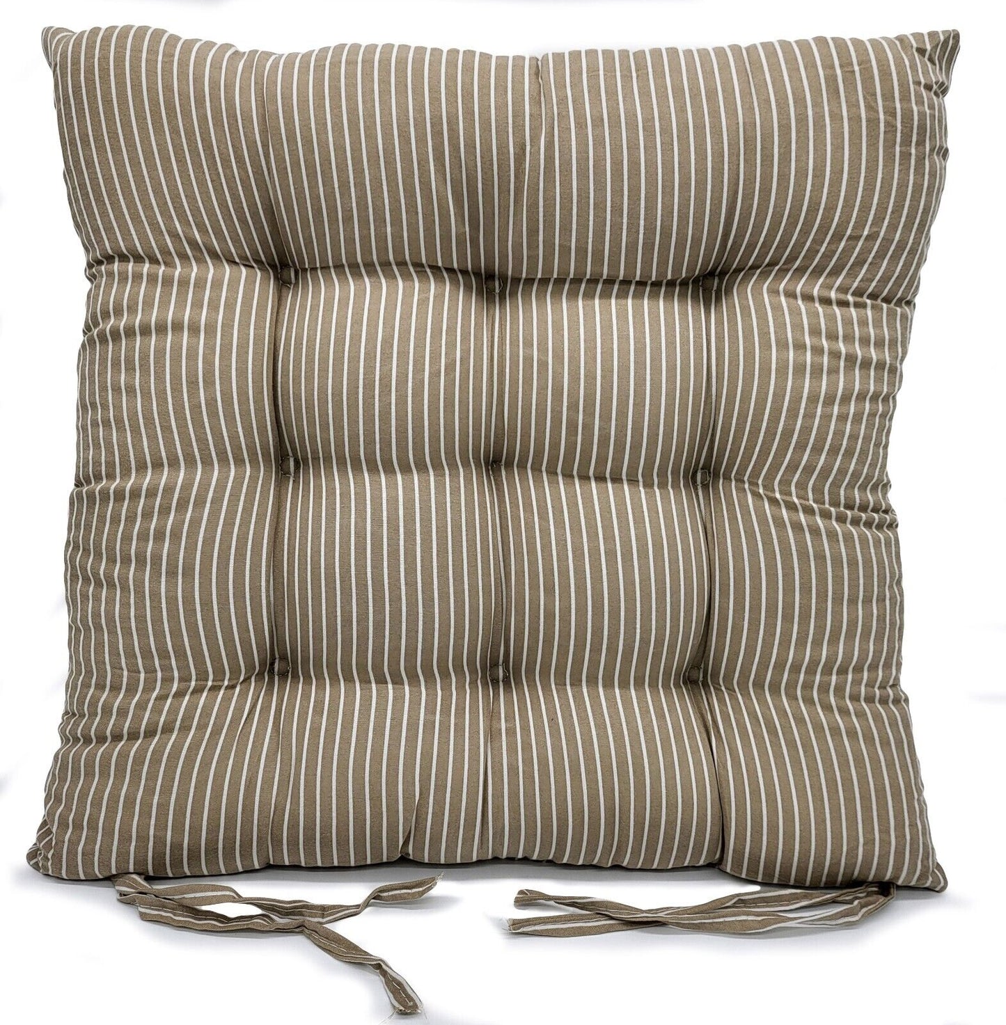 Seat Pad Dining Garden Kitchen Chair Pads Tie On Striped Beige