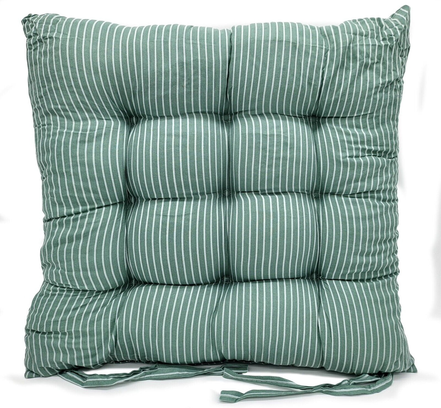 Seat Pad Dining Garden Kitchen Chair Pads Tie On Striped Green