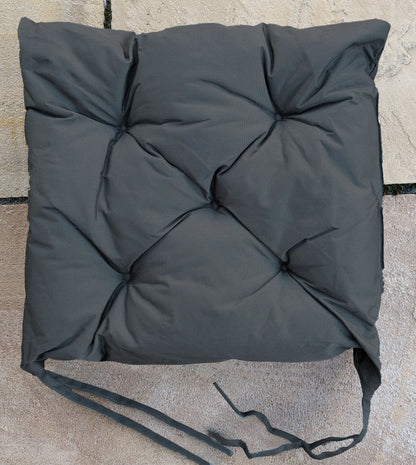 Outdoor Waterproof Garden Chunky Chair Seat Pads Black
