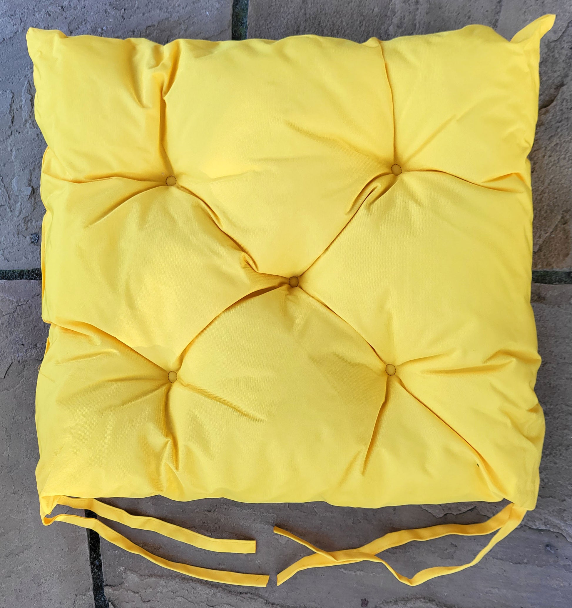 Outdoor Waterproof Garden Chunky Chair Seat Pads Yellow