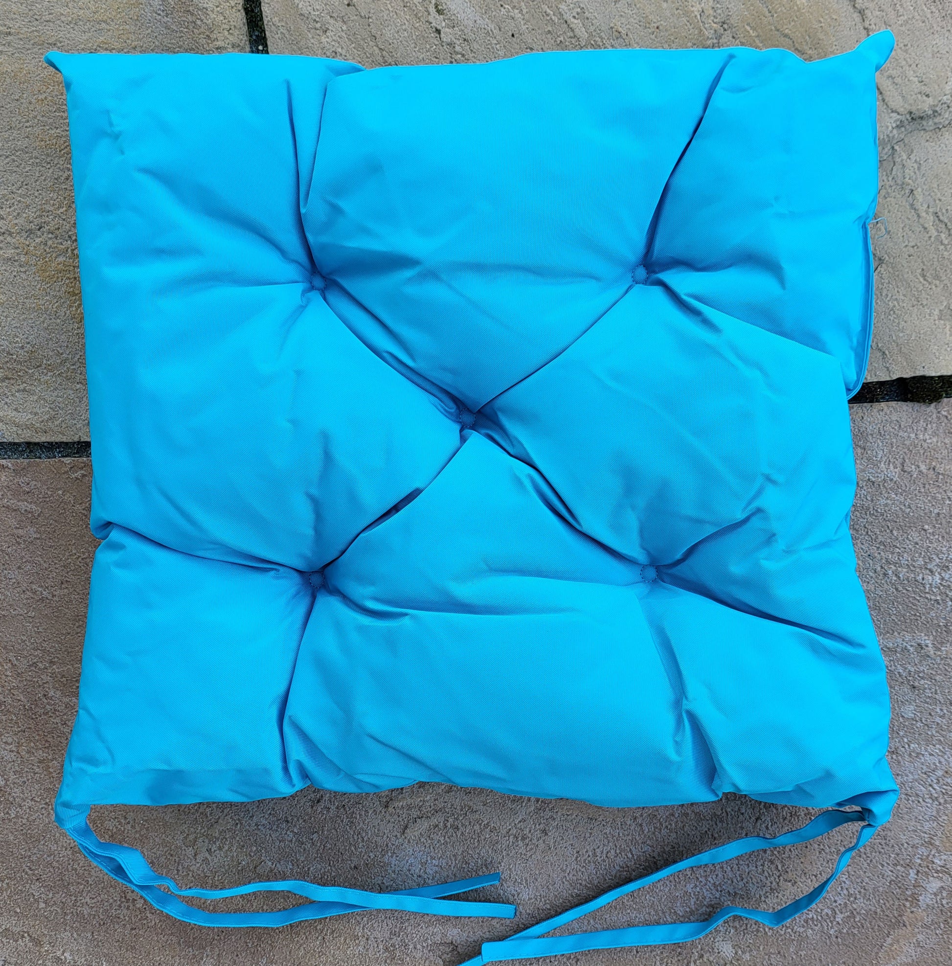 Outdoor Waterproof Garden Chunky Chair Seat Pads Turquoish Blue