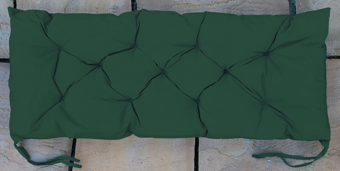 Waterproof Outdoor Garden Chunky Bench Seat Pads Bottle Green