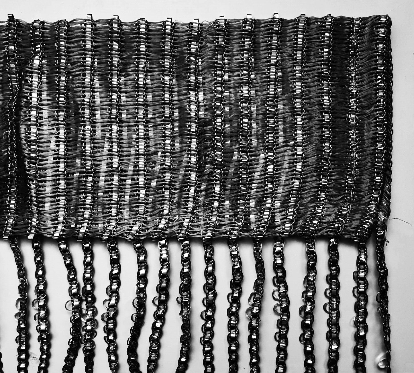 Foiled String Curtain Door Window Curtains Fly Screen Black closer view