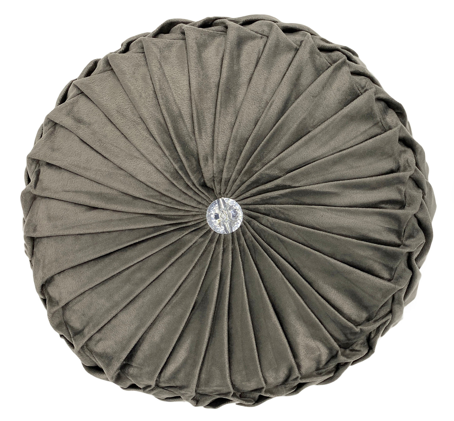 Cushion Soft PLUSH Velvet Cushions Luxury Chic Filled Scatter Cushion Round GREY