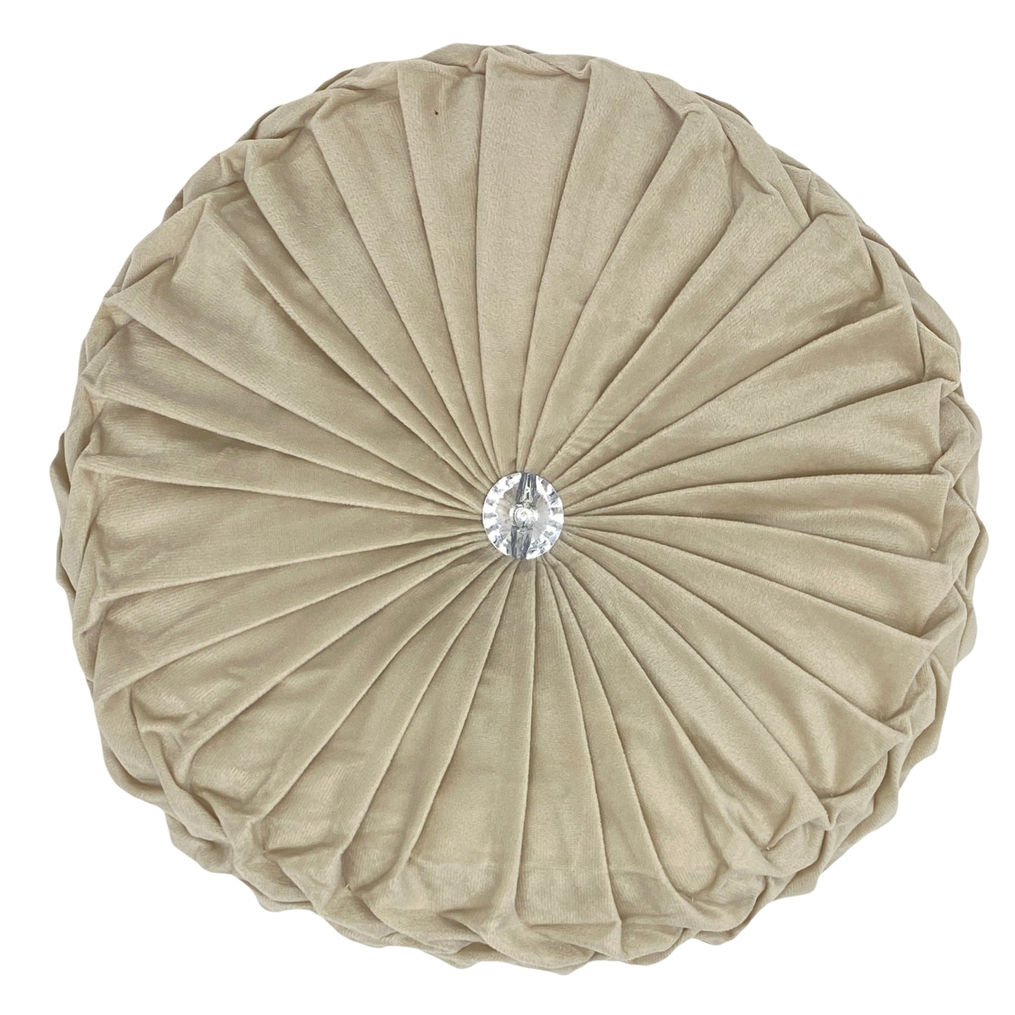 Cushion Soft PLUSH Velvet Cushions Luxury Chic Filled Scatter Cushion Round BEIGE