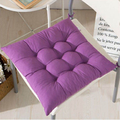 Seat Pad Dining Garden Kitchen Chair Cushions Tie On Plain Purple