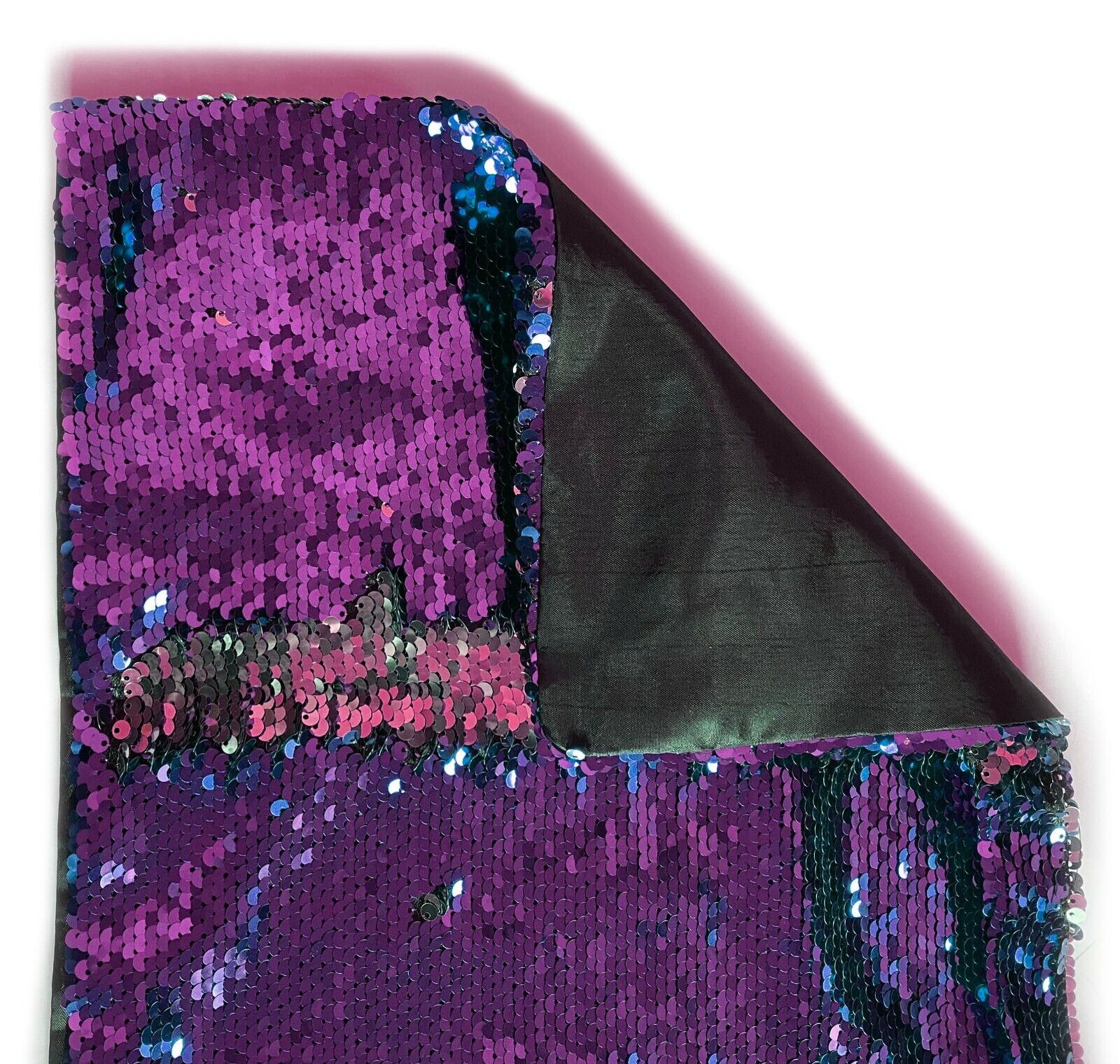 Table Runner, Reversible Sequin Table cloth, 12" X 69" Table Runner Purple