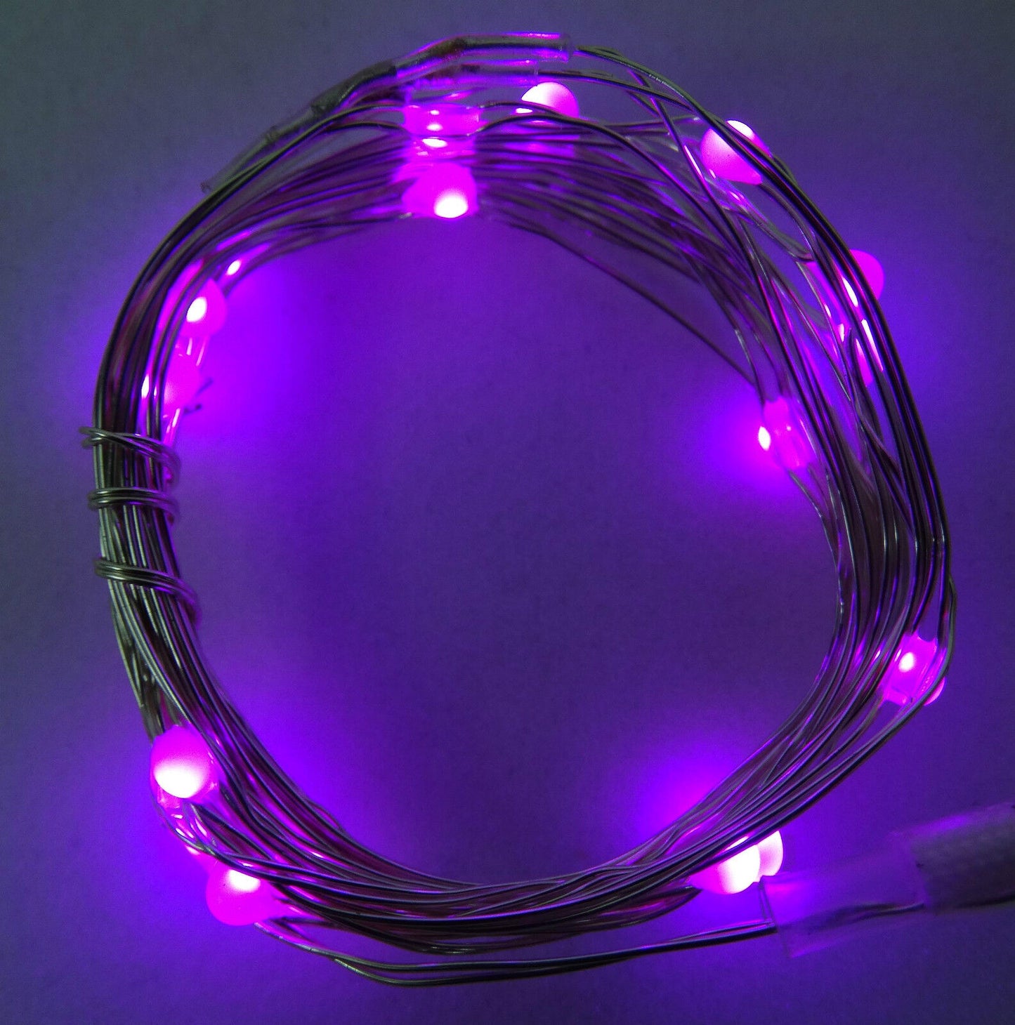 Led Light, String Fairy Lights, Battery Operated Led Lights, Silver Wire birthday Party Light Purple