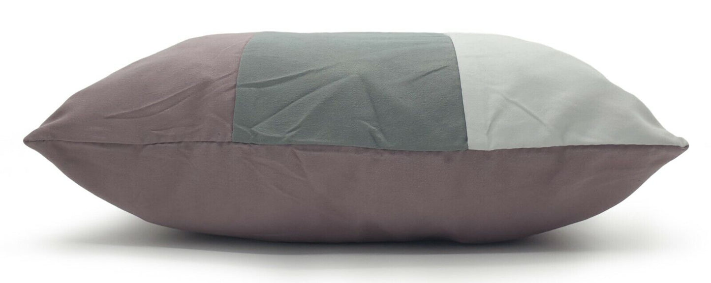 Eyelet curtains Pink Ring Top Fully Lined Pair of curtains Blush Pink Grey White Cushions Side view