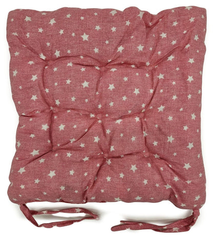 Seat Pad Dining Garden Kitchen Chair Cushions Tie On StarsPink
