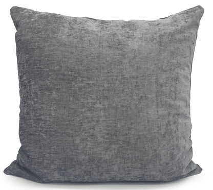 Set of 4 Cushion plain Heavy Chenille cushions Filled Grey