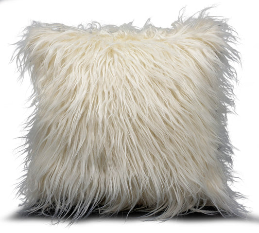 large cushion cover or cushions long Shaggy faux fur cushions CREAM