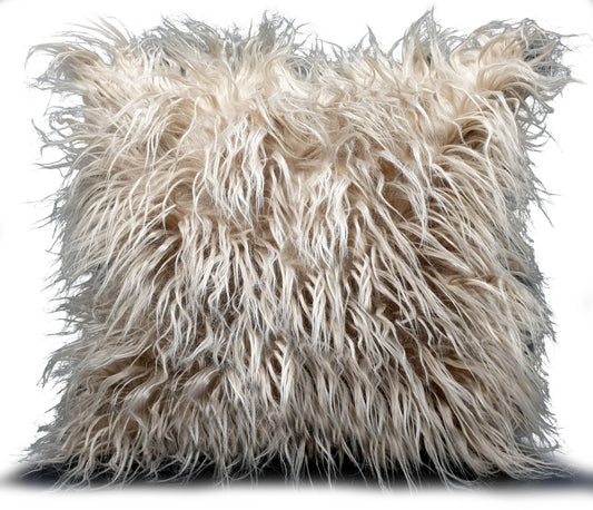 large cushion cover or cushions long Shaggy faux fur cushions BEIGE