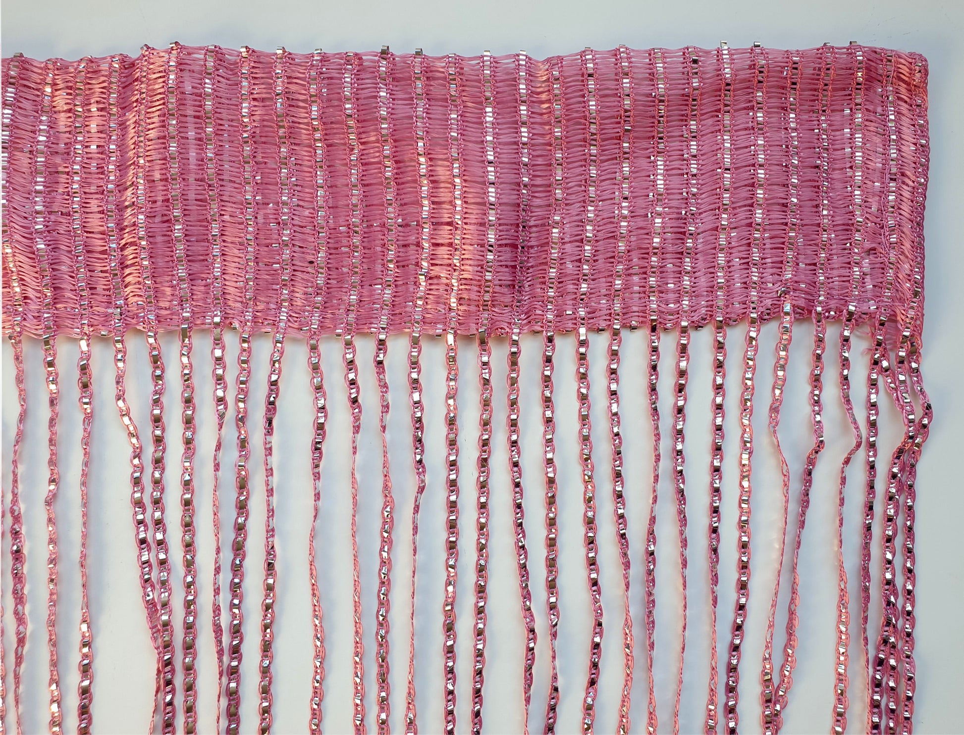 Foiled String Curtain Door Window Curtains Fly Screen Pink
