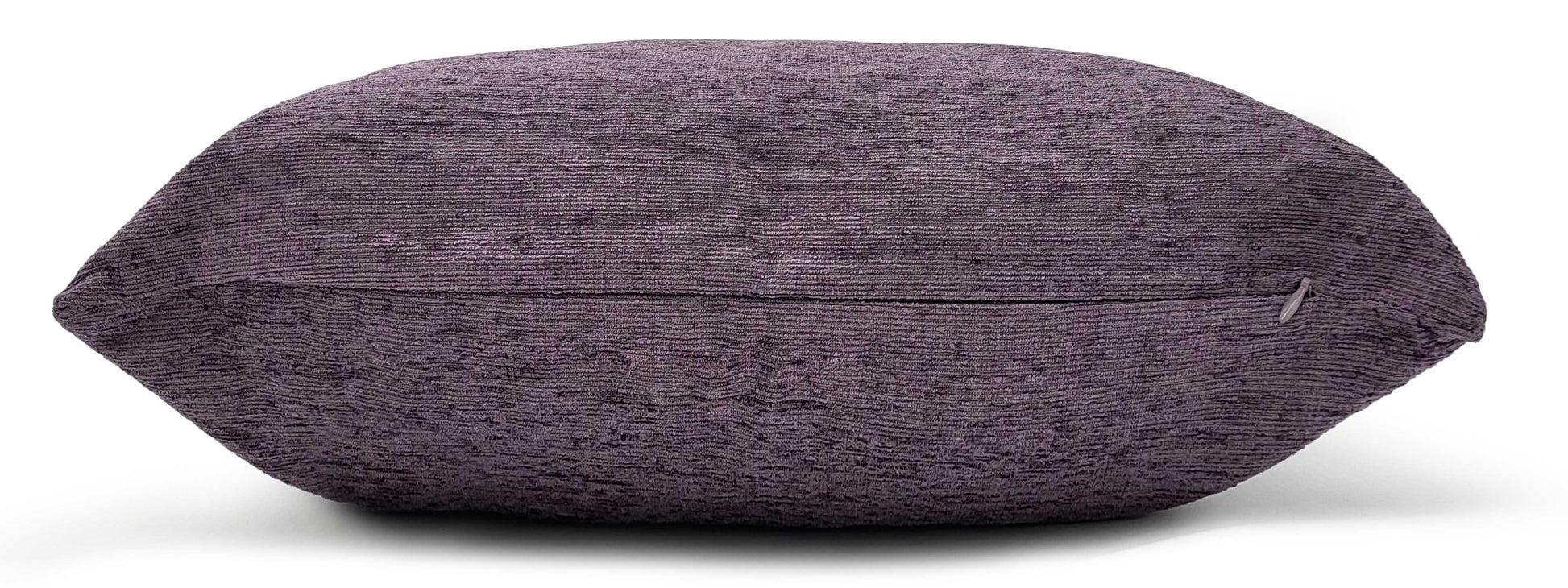 Set of 4 Cushion plain Heavy Chenille cushions Filled  Purple Side view