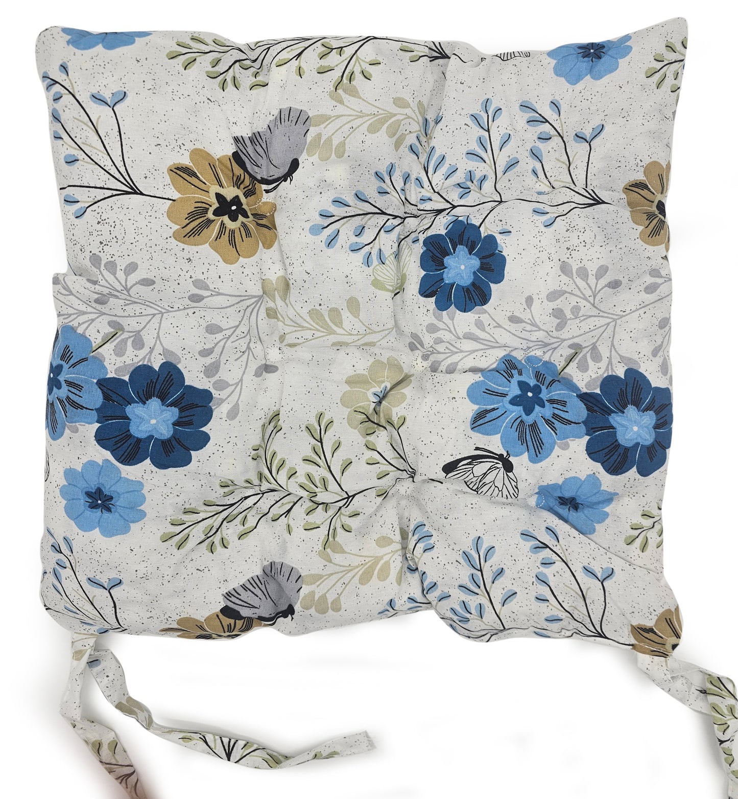 Seat Pad Dining Garden Kitchen Chair Cushions Tie On Butterfly blue