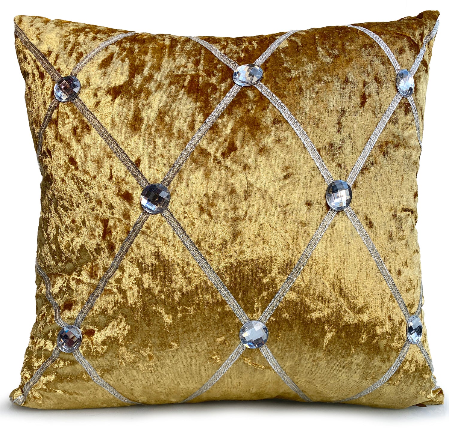 Large Crush Velvet Diamante Chesterfield Cushions or Covers Gold