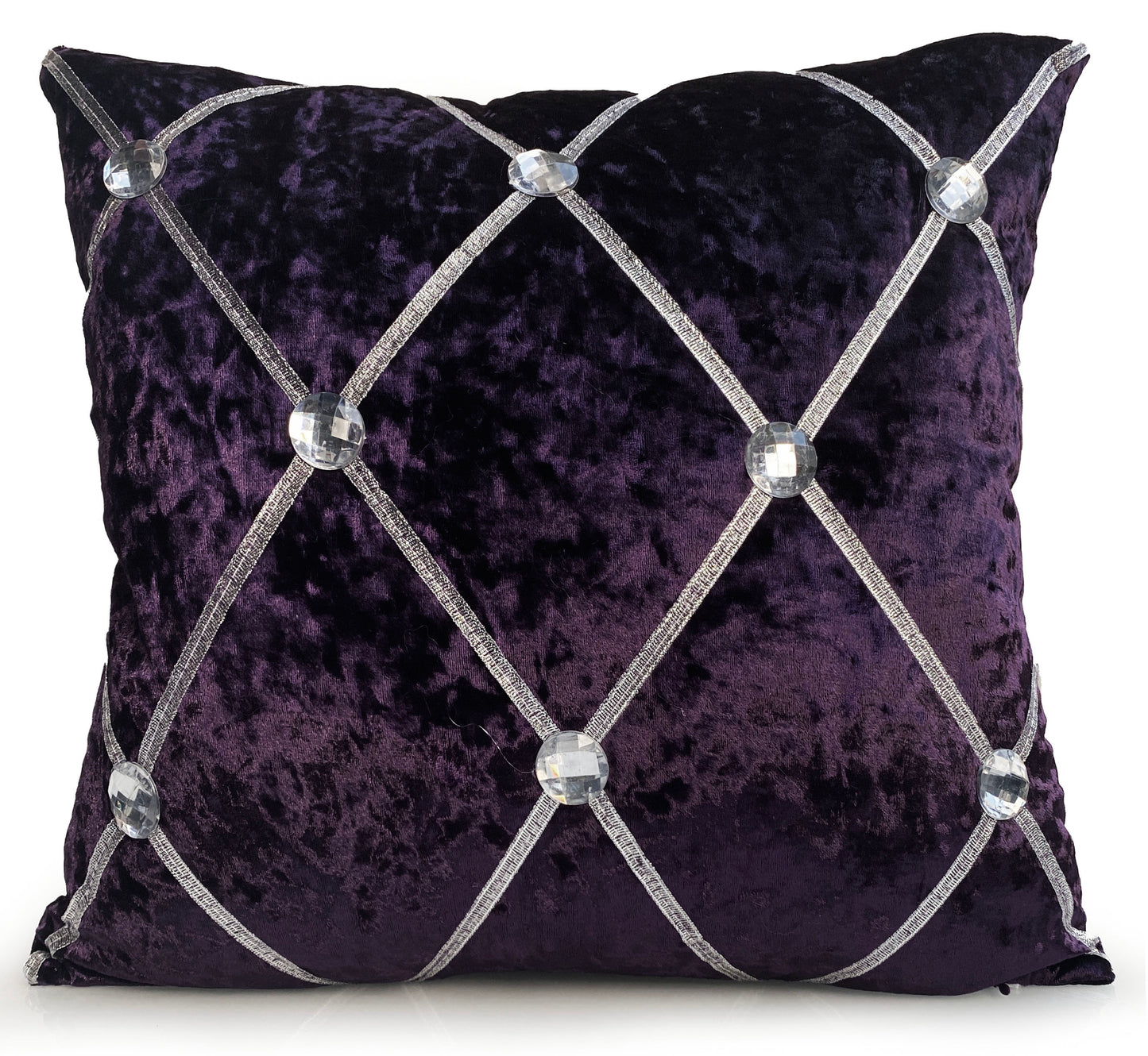 Large Crush Velvet Diamante Chesterfield Cushions or Covers Purple