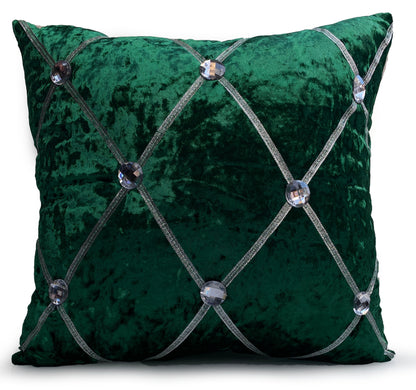 Large Crush Velvet Diamante Chesterfield Cushions or Covers Bottle Green