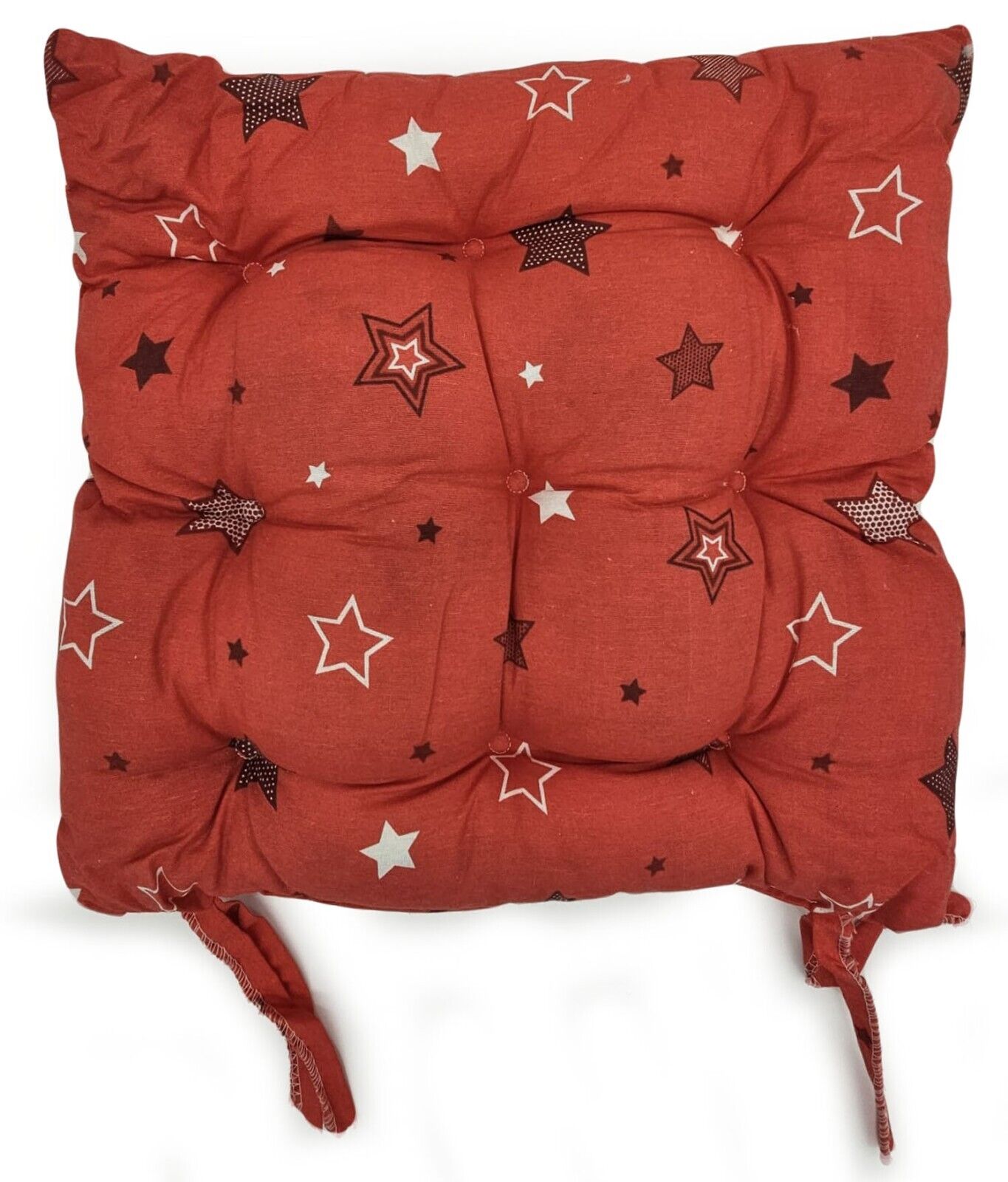 Seat Pad Dining Garden Kitchen Chair Cushions Tie On Stars red