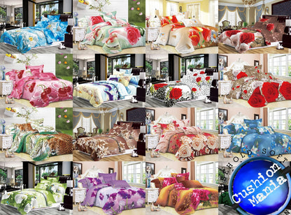 Duvet Cover set 3D Quilt Cover set 3 Pcs Bedding Animal Floral Rose 55 GSM