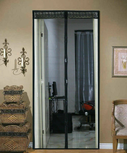 Magic Magnetic Door Net Screen Mosquito Fly Insect Mesh Guard Black