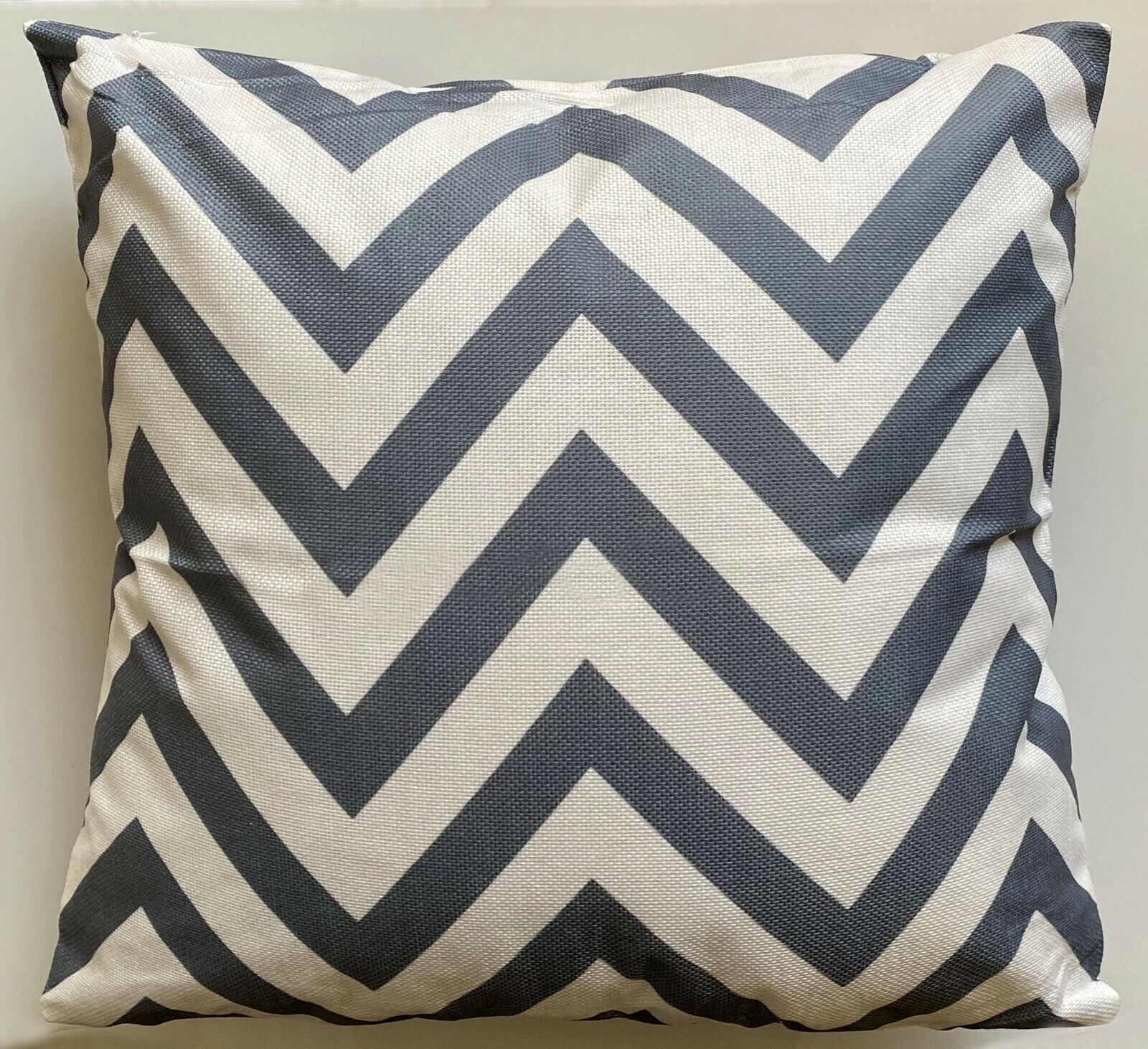 Cushion Cover or Cushion Chevron ZIG ZAG stripe cotton Geometric  17" x 17" Grey