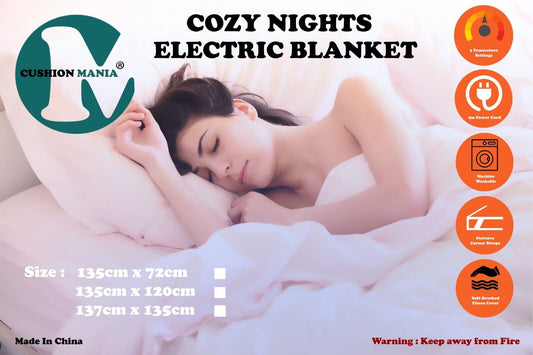 Cosy Electric Blankets Single Double King Size Electric Blankets White