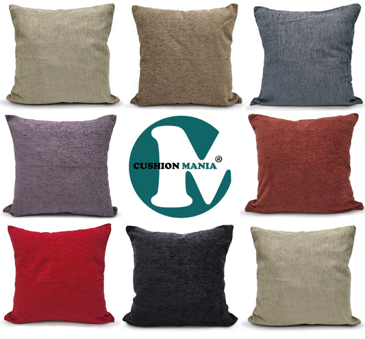 Set of 4 Cushion plain Heavy Chenille cushions Filled 