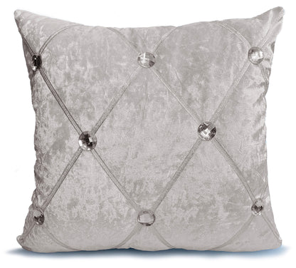 Large Crush Velvet Diamante Chesterfield Cushions or Covers Cream