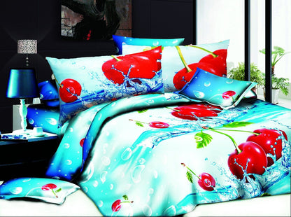 Duvet Cover set 3D Quilt Cover set 3 Pcs Bedding Animal Floral Rose 55 GSM