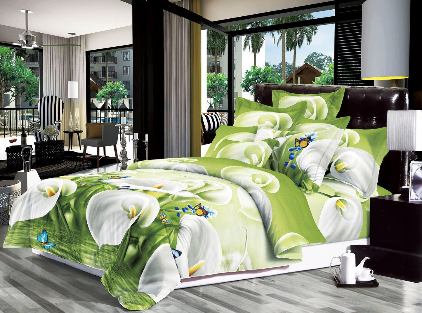 Duvet Cover set 3D Quilt Cover set 3 Pcs Bedding Animal Floral Rose 55 GSM
