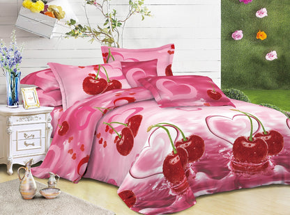 Duvet Cover set 3D Quilt Cover set 3 Pcs Bedding Animal Floral Rose 55 GSM