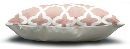 Large Cushion cover or Filled sofa cushion Blush Pink White geometric Diagonal side view