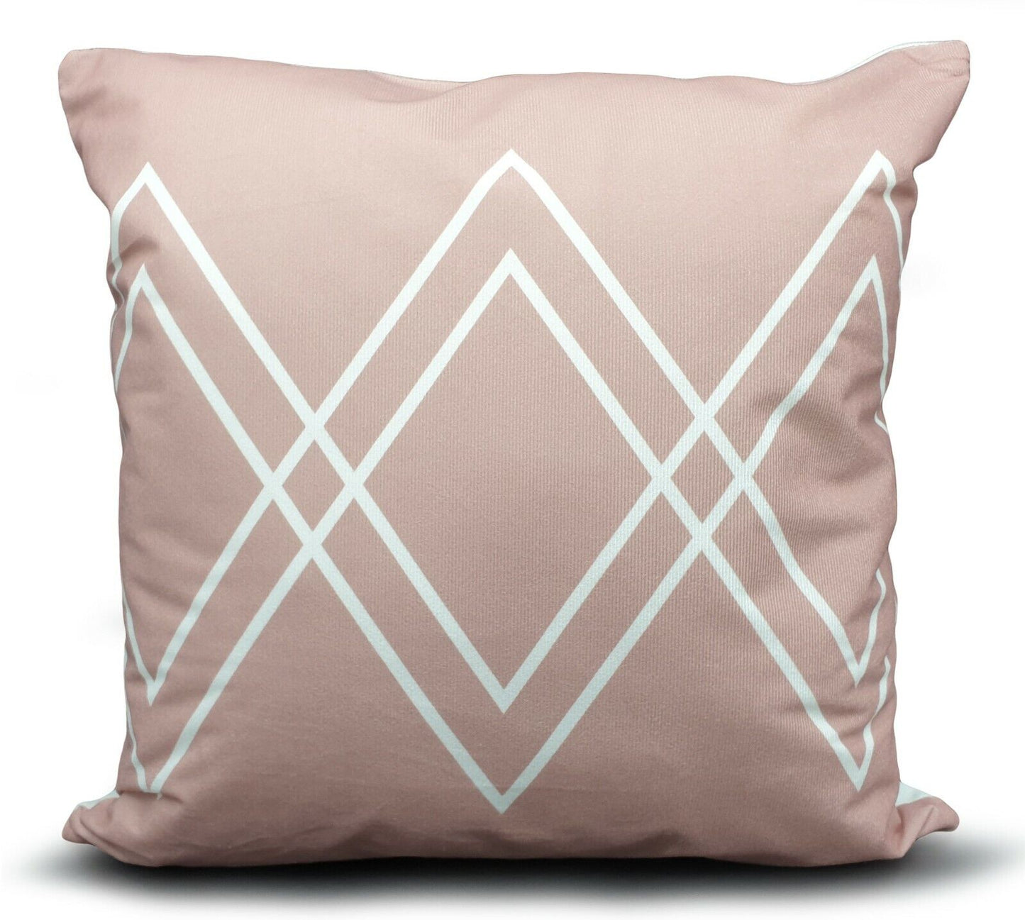 Large Cushion cover or Filled sofa cushion Blush Pink White geometric  zig zag