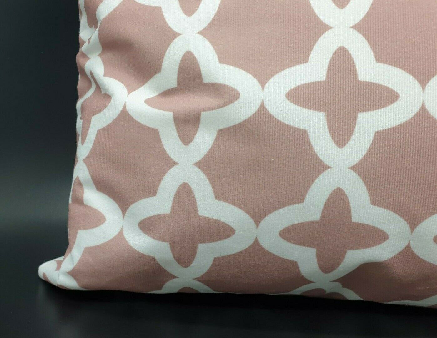 Large Cushion cover or Filled sofa cushion Blush Pink White geometric Diagonal closer view