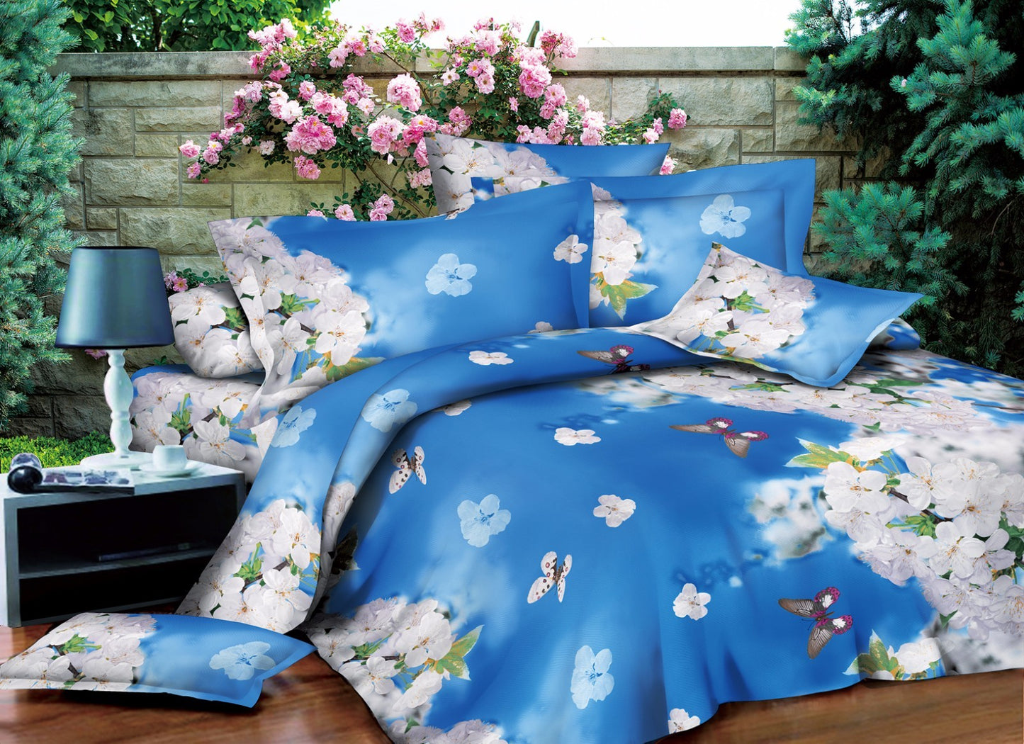 Duvet Cover set 3D Quilt Cover set 3 Pcs Bedding Animal Floral Rose 55 GSM