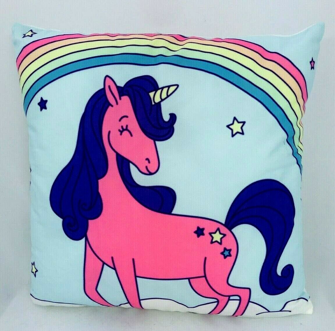 Unicorn Blue Pink Cushion